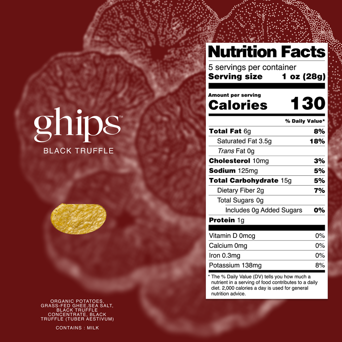 GHIPS - Black Truffle - 4 Pack (5oz) nutrition facts