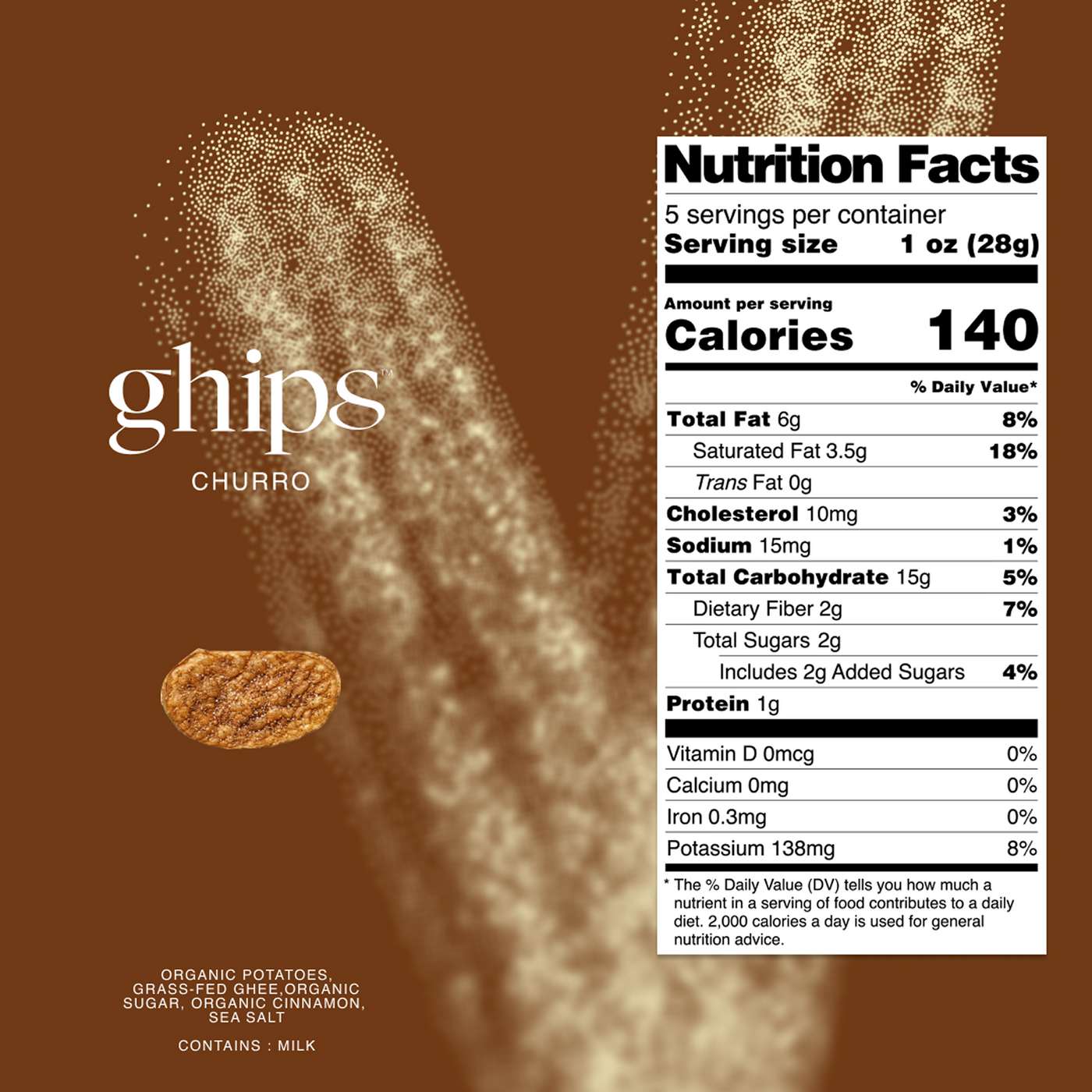 GHIPS - Churro - 4 Pack (5oz) nutrition facts